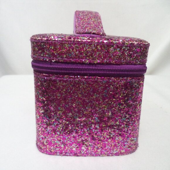 Caboodles Travel Case Glitter Small inside mirror Travel purple silver 4.5" x 7" - Picture 4 of 11